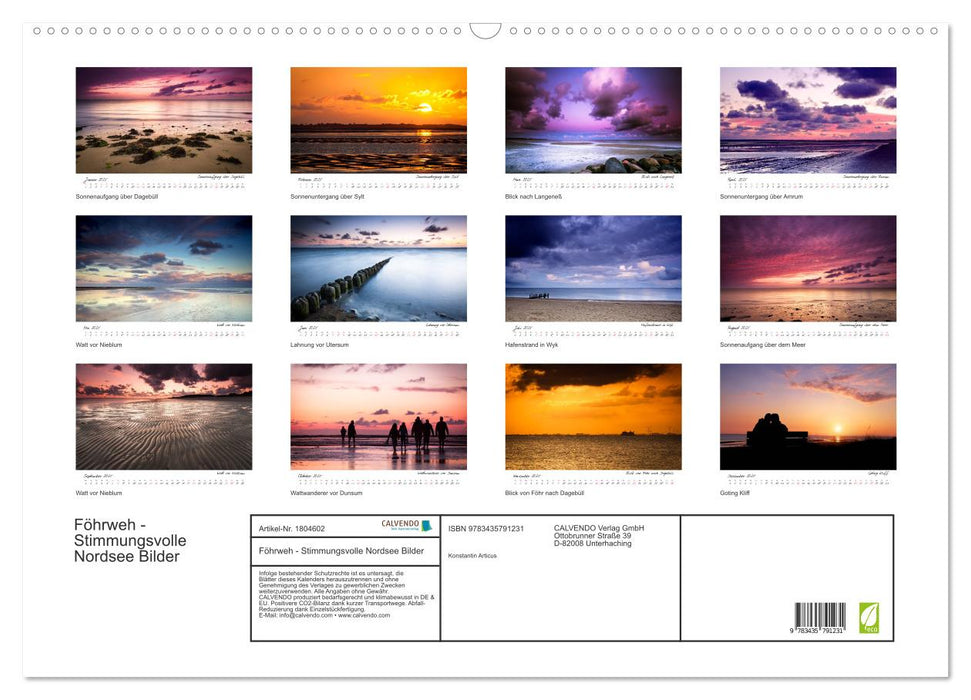 Föhrweh - Stimmungsvolle Nordsee Bilder (CALVENDO Wandkalender 2025)