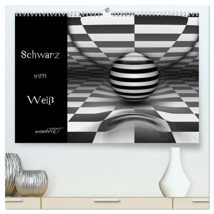 Schwarz trifft Weiß (CALVENDO Premium Wandkalender 2025)