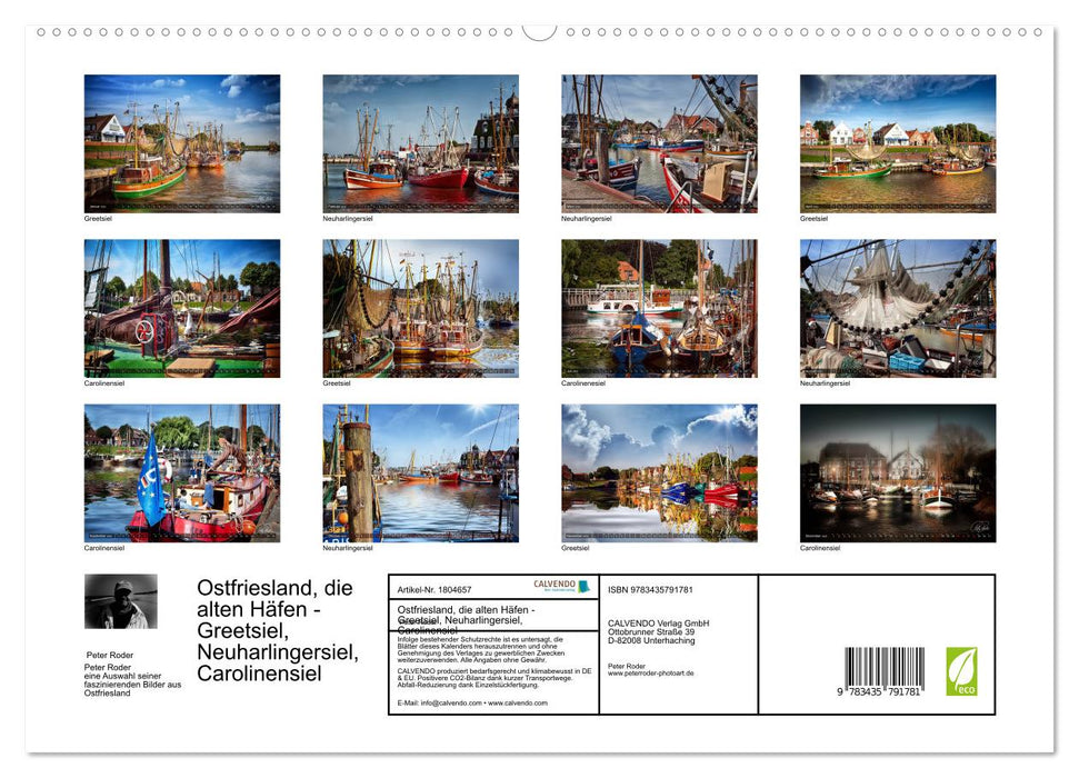 Ostfriesland, die alten Häfen - Greetsiel, Neuharlingersiel, Carolinensiel (CALVENDO Premium Wandkalender 2025)