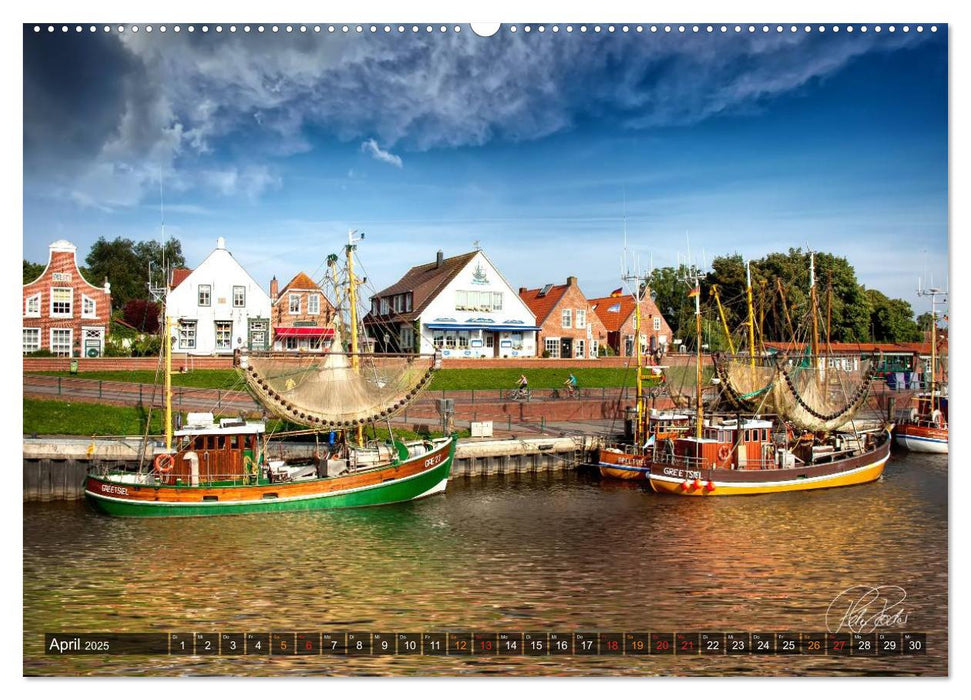 Ostfriesland, die alten Häfen - Greetsiel, Neuharlingersiel, Carolinensiel (CALVENDO Premium Wandkalender 2025)