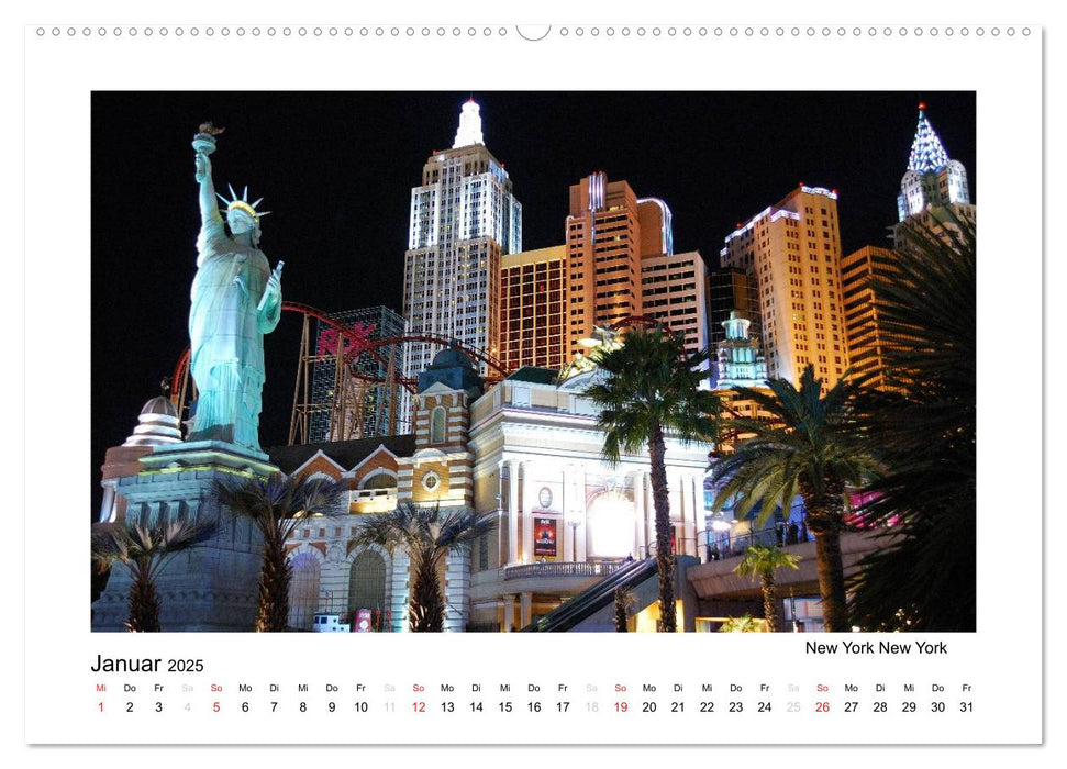 LAS VEGAS - by night (CALVENDO Premium Wandkalender 2025)