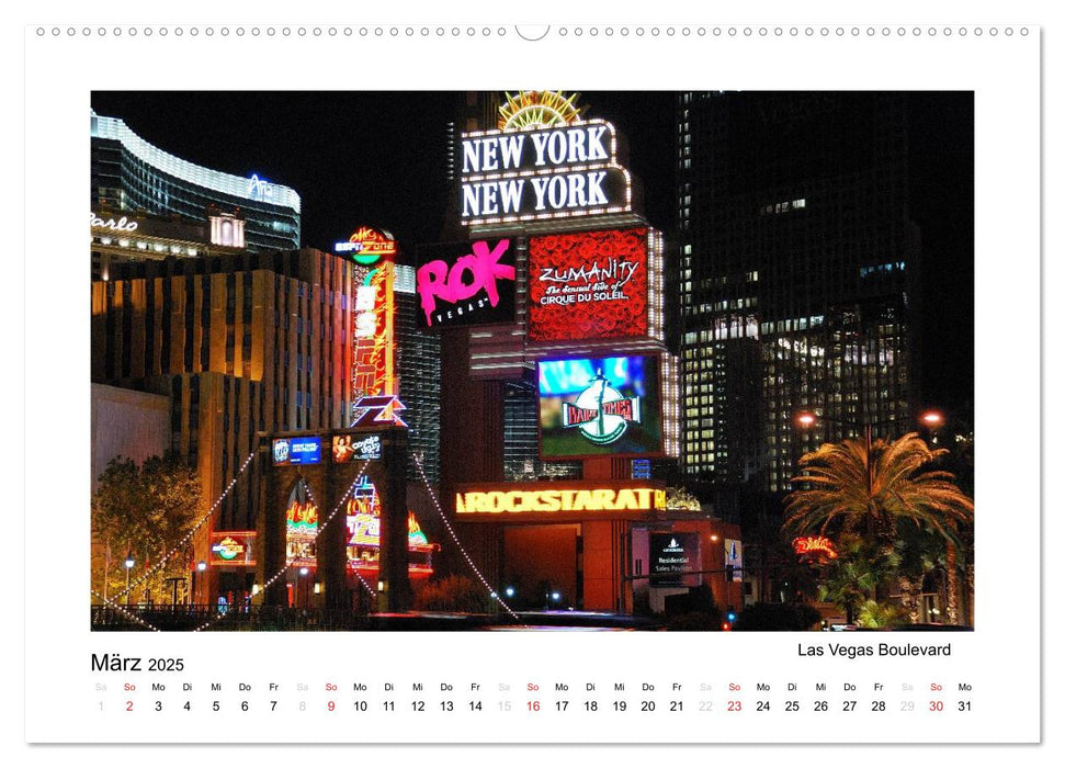 LAS VEGAS - by night (CALVENDO Premium Wandkalender 2025)