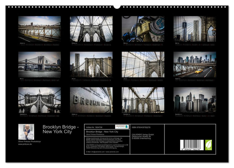 Brooklyn Bridge - New York City (CALVENDO Premium Wandkalender 2025)