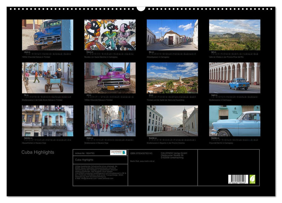 Cuba Highlights (CALVENDO Wandkalender 2025)