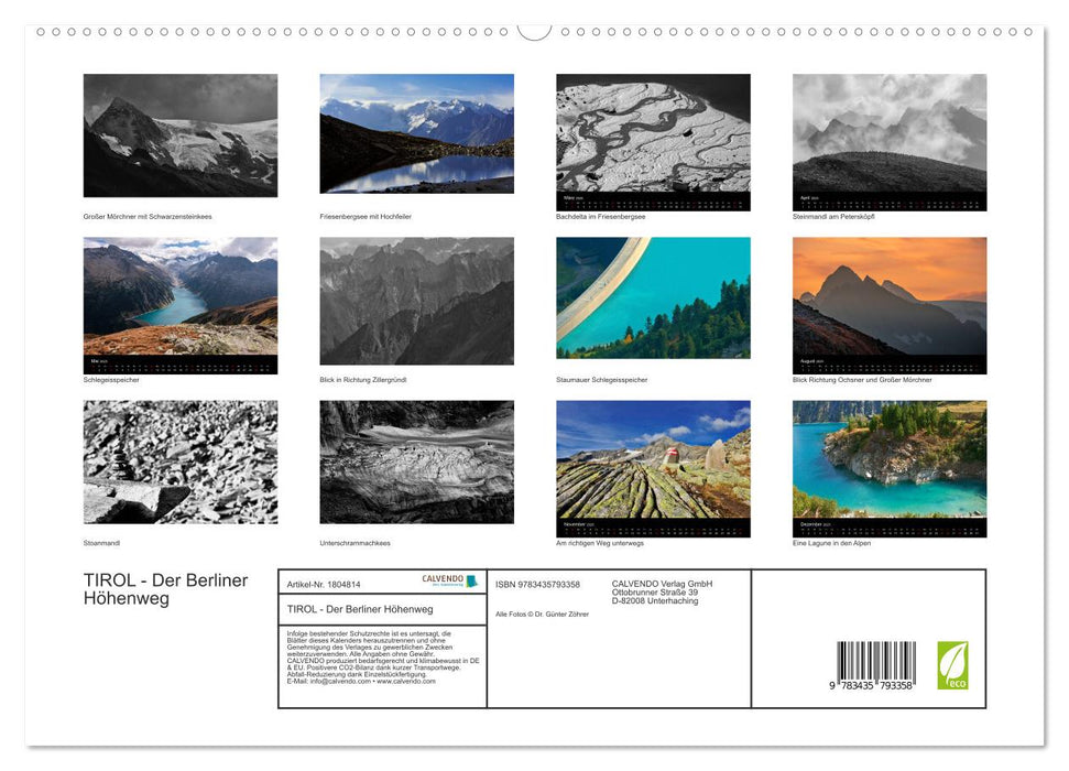 TIROL - Der Berliner Höhenweg (CALVENDO Premium Wandkalender 2025)