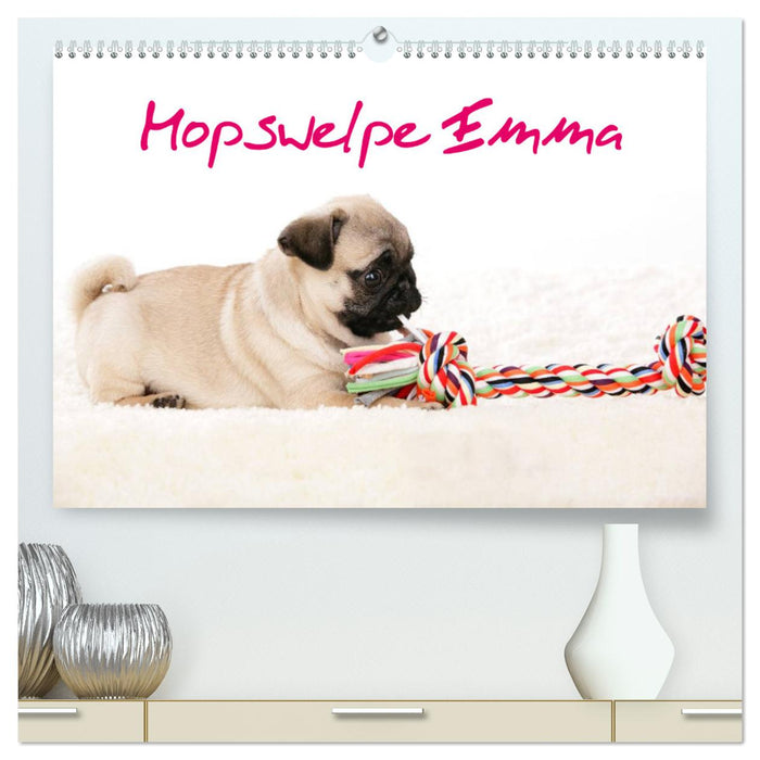 Mopswelpe Emma (CALVENDO Premium Wandkalender 2025)