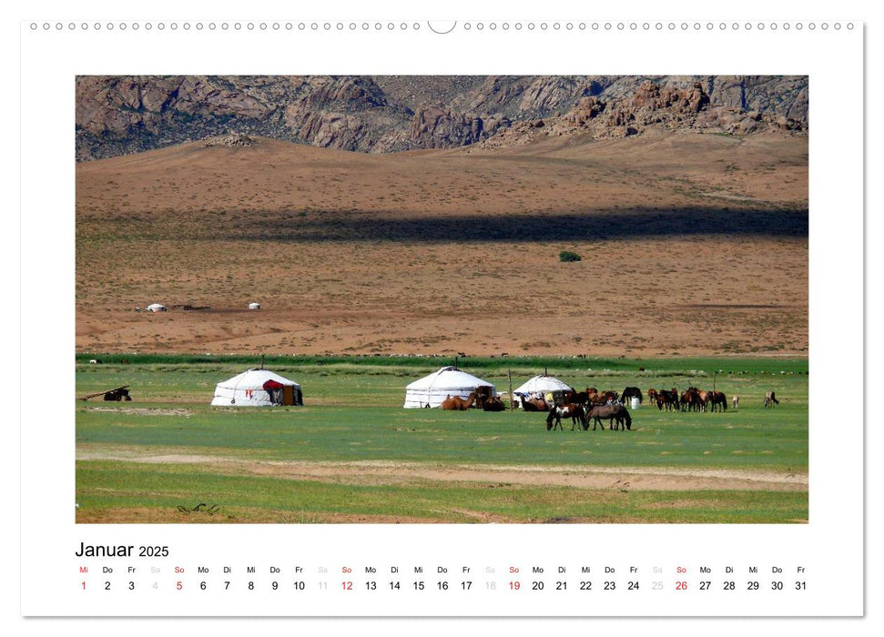 Mongolei - Landschaften und buddhistische Klöster (CALVENDO Wandkalender 2025)