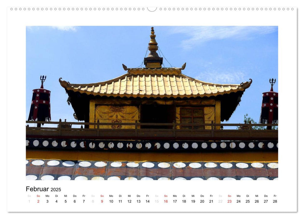 Mongolei - Landschaften und buddhistische Klöster (CALVENDO Wandkalender 2025)