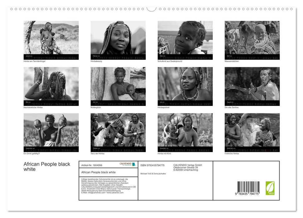 African People black white (CALVENDO Premium Wandkalender 2025)