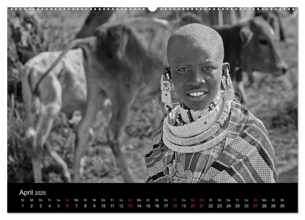 African People black white (CALVENDO Premium Wandkalender 2025)