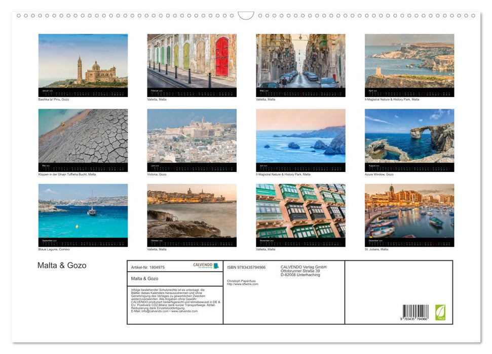 Malta & Gozo (CALVENDO Wandkalender 2025)