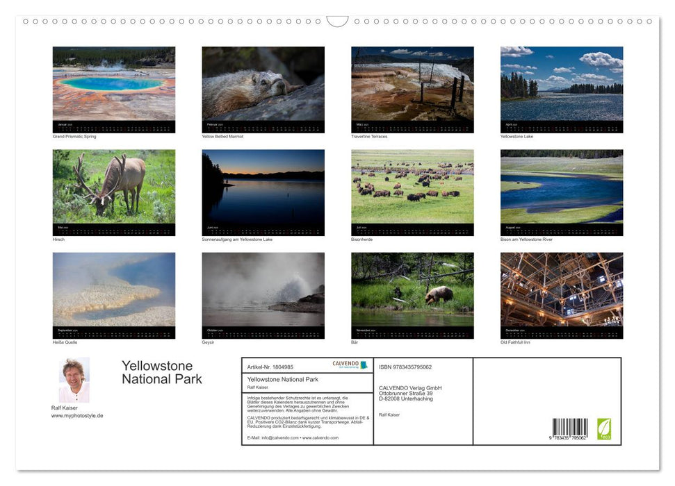 Yellowstone National Park (CALVENDO Wandkalender 2025)