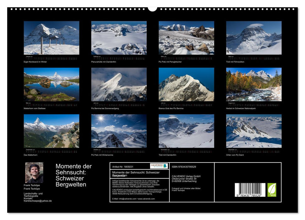Momente der Sehnsucht: Schweizer Bergwelten (CALVENDO Premium Wandkalender 2025)