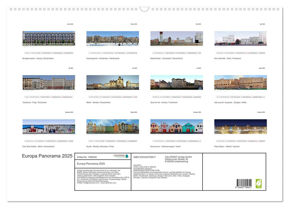 Europa Panorama 2025 (CALVENDO Wandkalender 2025)