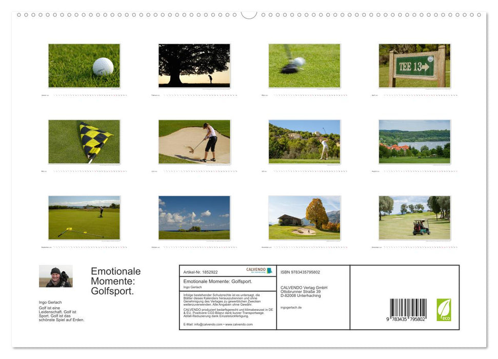 Emotionale Momente: Golfsport. (CALVENDO Premium Wandkalender 2025)