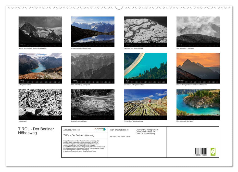 TIROL - Der Berliner Höhenweg (CALVENDO Wandkalender 2025)