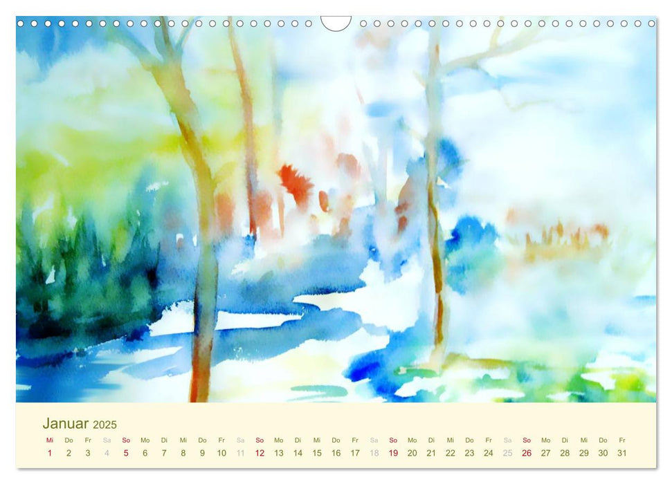 Eine Aquarellreise (CALVENDO Wandkalender 2025)