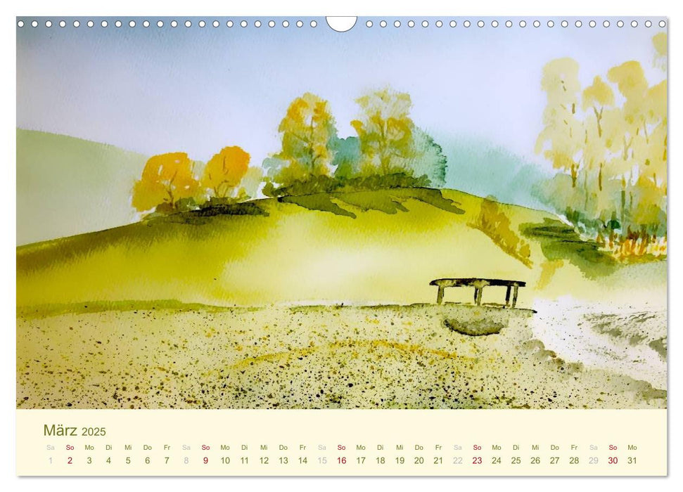 Eine Aquarellreise (CALVENDO Wandkalender 2025)