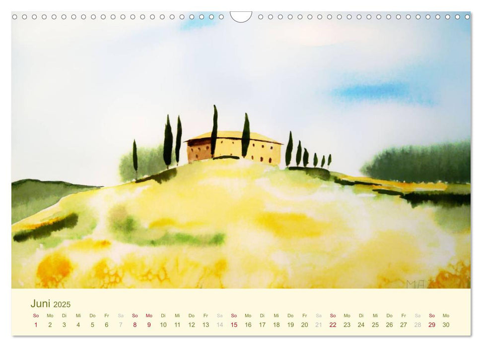 Eine Aquarellreise (CALVENDO Wandkalender 2025)