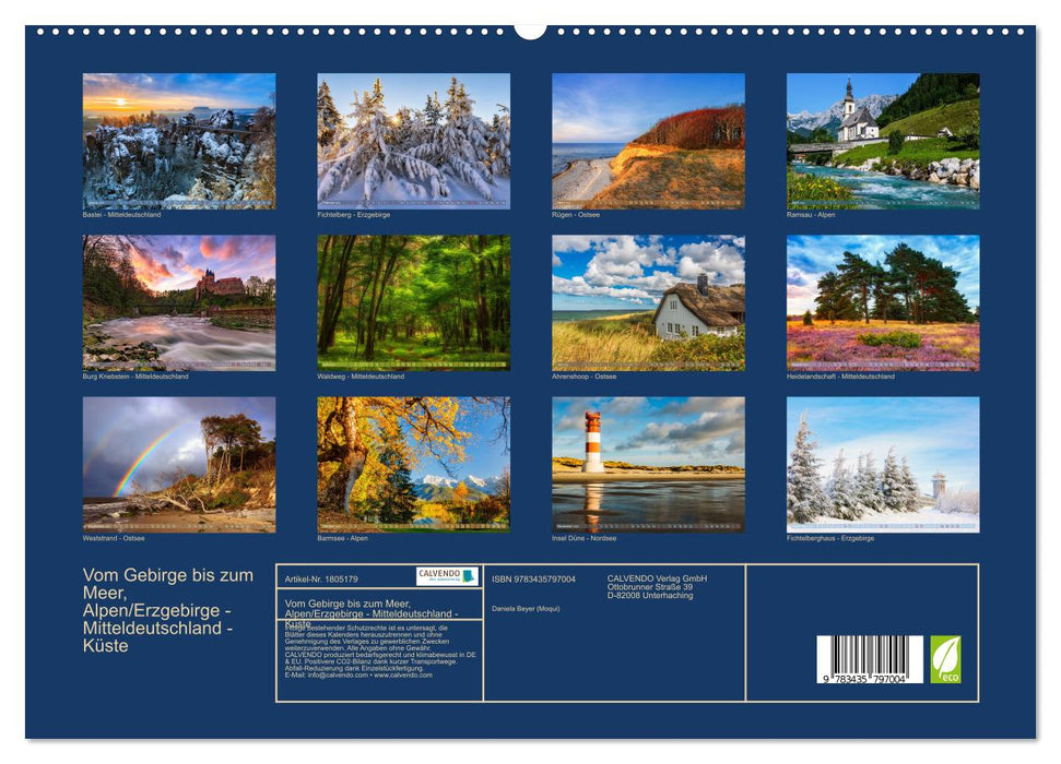 Vom Gebirge bis zum Meer, Alpen/Erzgebirge - Mitteldeutschland - Küste (CALVENDO Premium Wandkalender 2025)