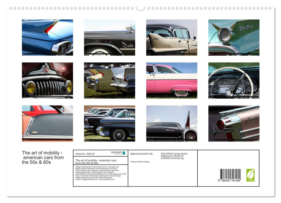 The art of mobility - american cars from the 50s & 60s (CALVENDO Premium Wandkalender 2025)