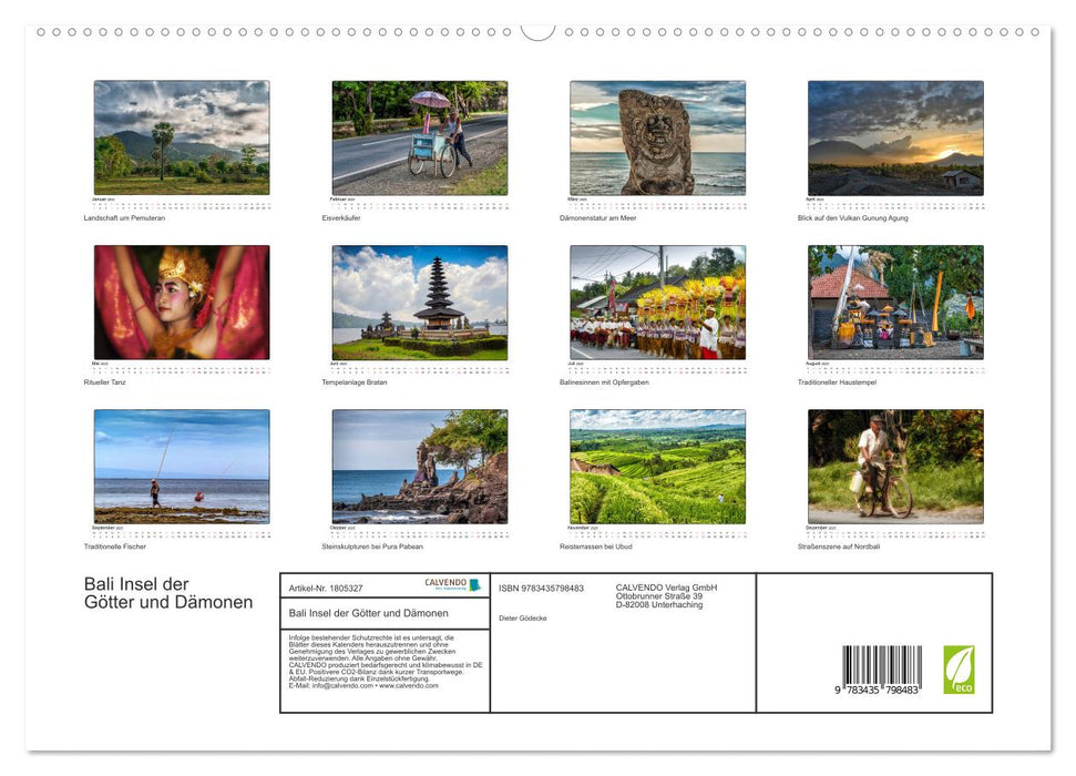 Bali Insel der Götter und Dämonen (CALVENDO Premium Wandkalender 2025)