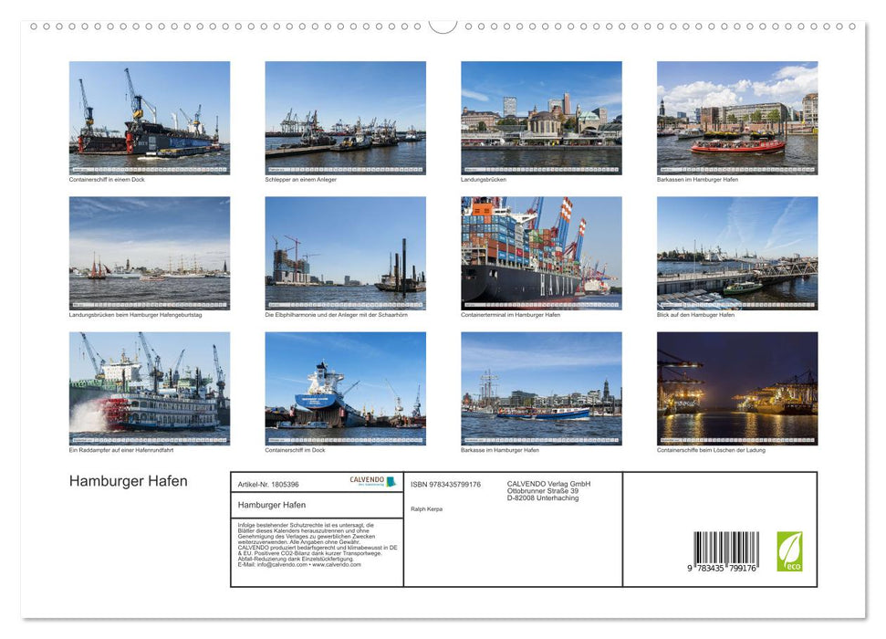 Hamburger Hafen (CALVENDO Premium Wandkalender 2025)