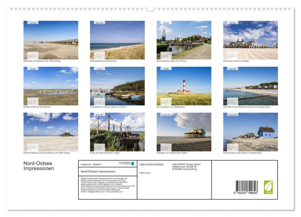 Nord-Ostsee Impressionen (CALVENDO Premium Wandkalender 2025)