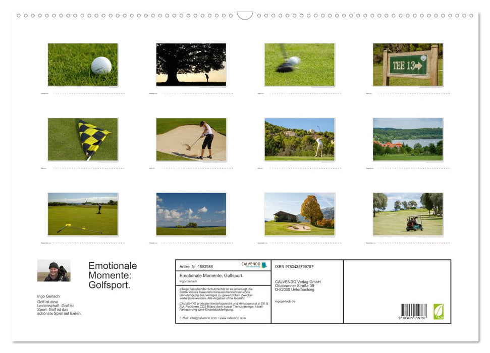 Emotionale Momente: Golfsport. (CALVENDO Wandkalender 2025)