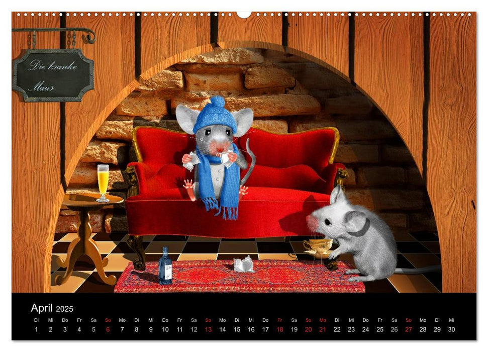 Hier ist die Maus zuhaus' (CALVENDO Premium Wandkalender 2025)