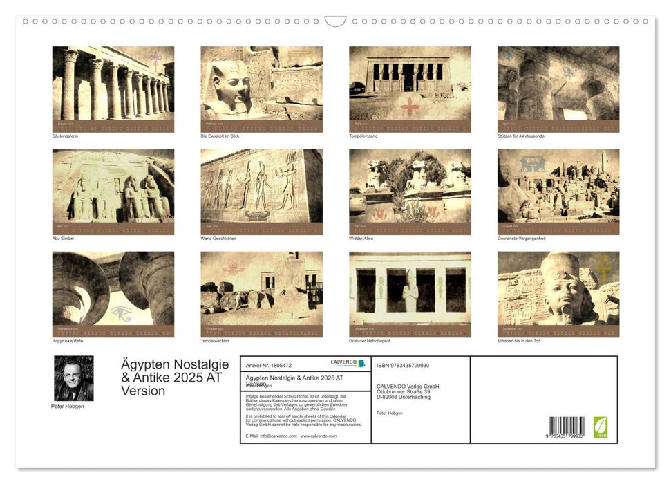 Ägypten Nostalgie & Antike 2025 AT Version (CALVENDO Wandkalender 2025)