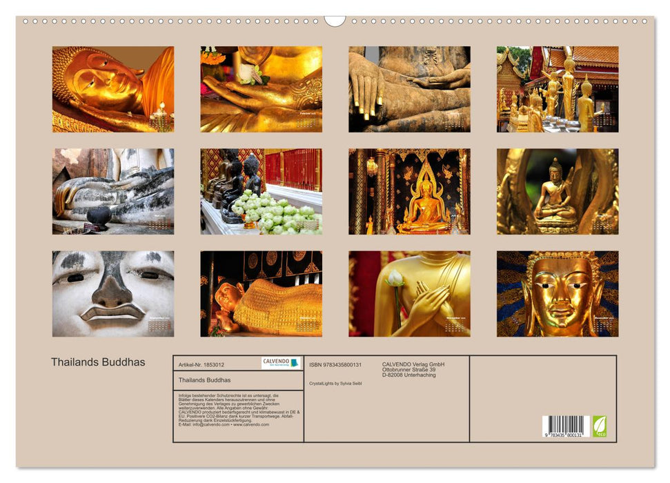 Thailands Buddhas (CALVENDO Wandkalender 2025)