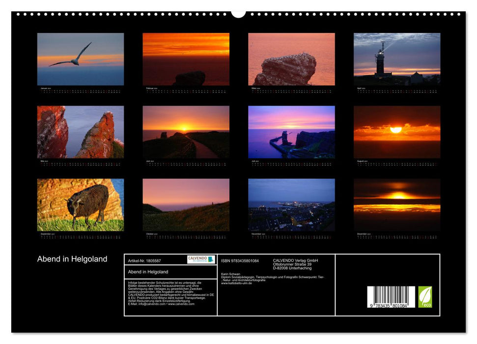 Abend in Helgoland (CALVENDO Premium Wandkalender 2025)