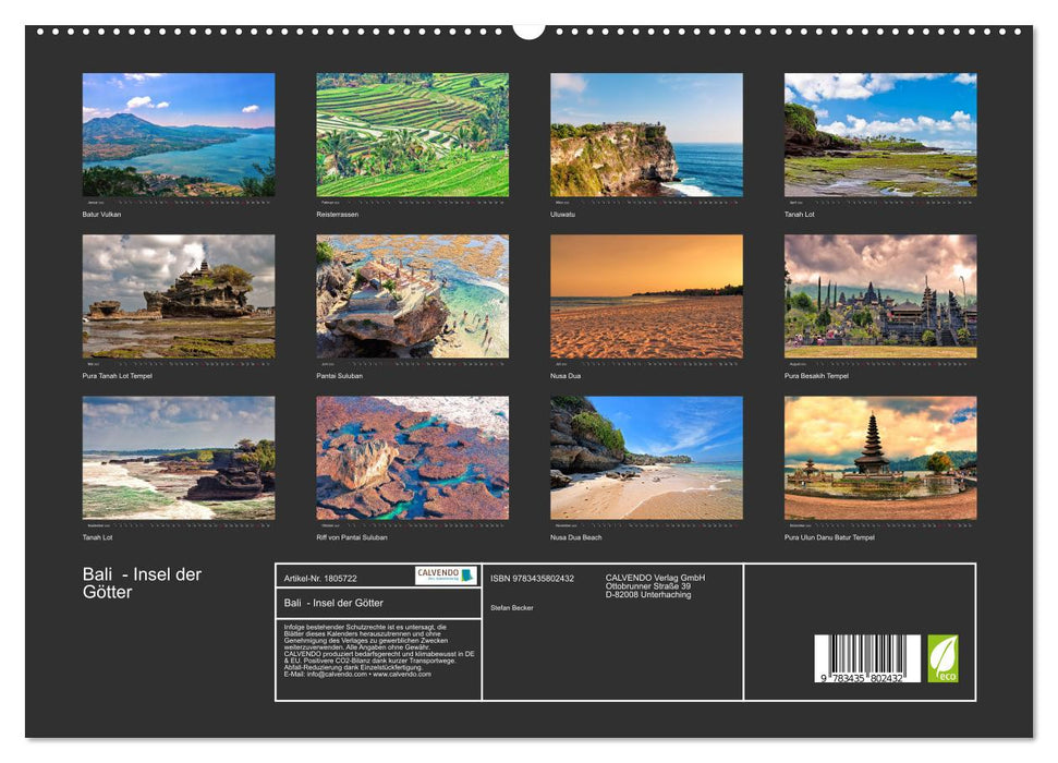 Bali - Insel der Götter (CALVENDO Premium Wandkalender 2025)