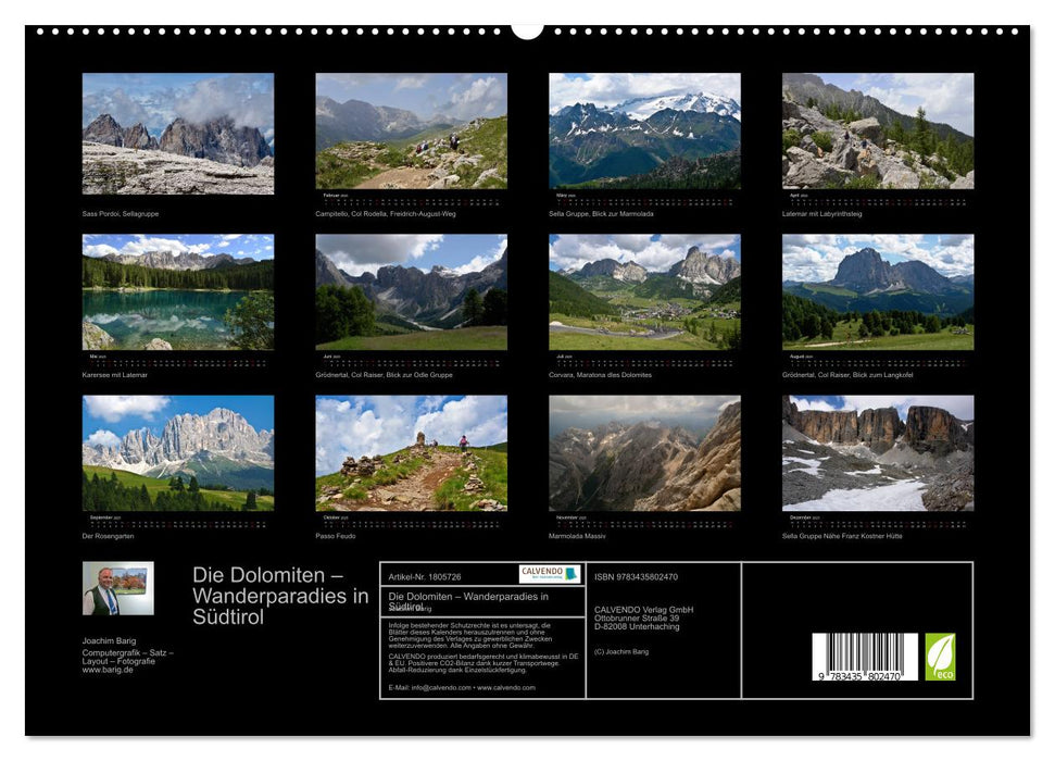 Die Dolomiten – Wanderparadies in Südtirol (CALVENDO Premium Wandkalender 2025)