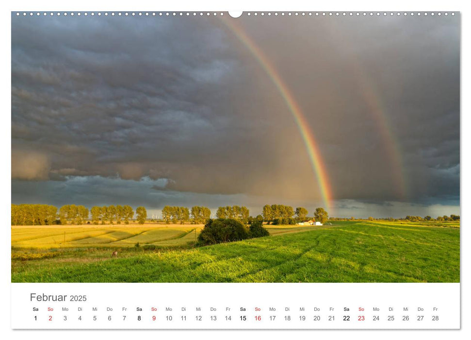 Ostfriesland, das Spiel mit dem Wetter (CALVENDO Premium Wandkalender 2025)