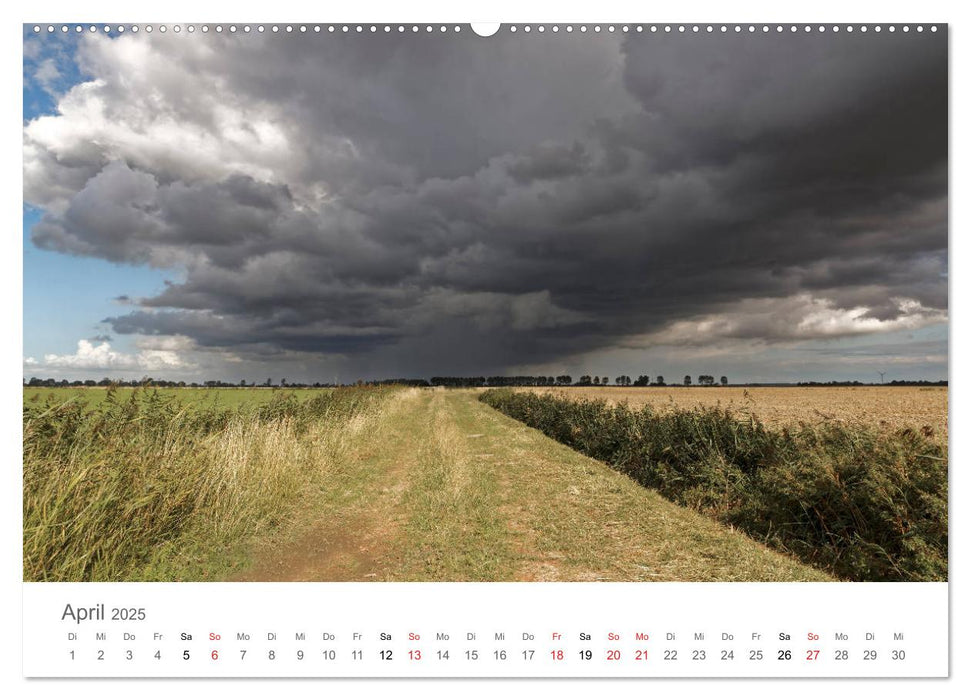 Ostfriesland, das Spiel mit dem Wetter (CALVENDO Premium Wandkalender 2025)