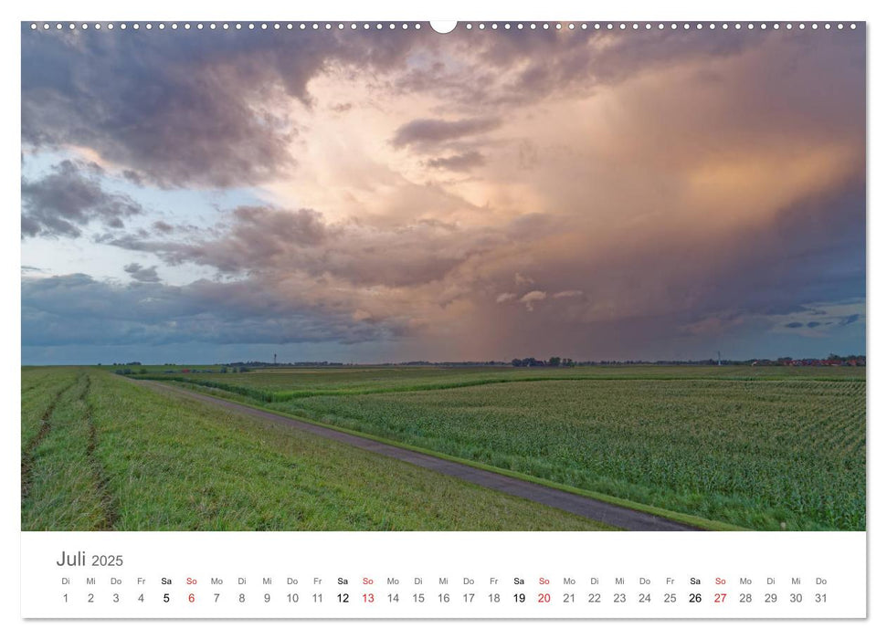 Ostfriesland, das Spiel mit dem Wetter (CALVENDO Premium Wandkalender 2025)