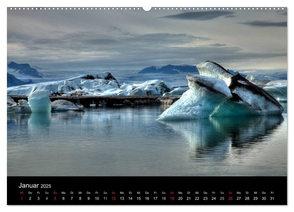 Quer durch Island (CALVENDO Premium Wandkalender 2025)