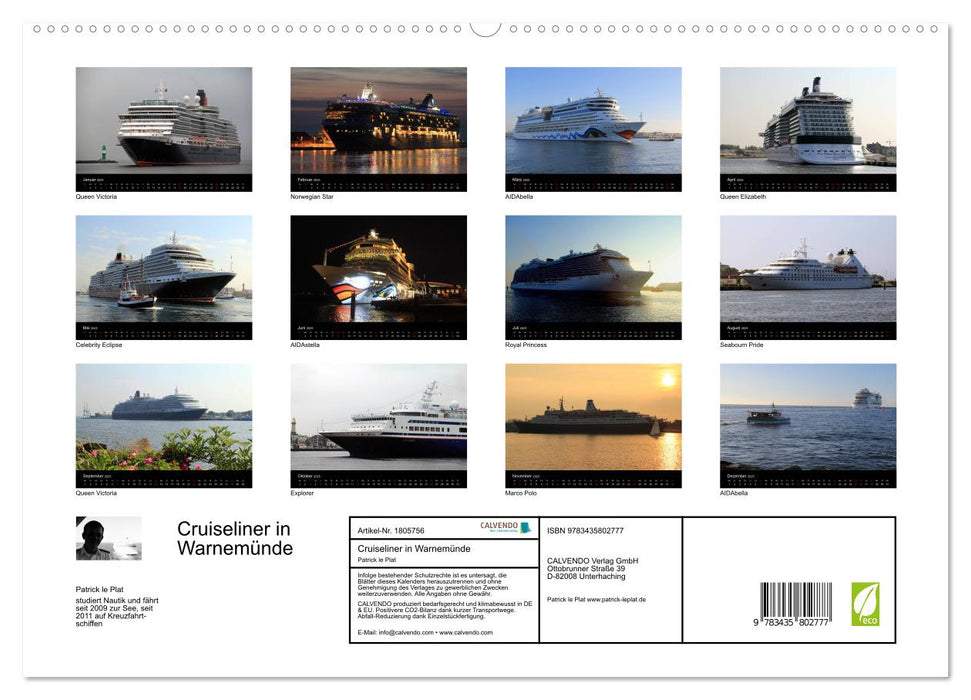 Cruiseliner in Warnemünde (CALVENDO Premium Wandkalender 2025)