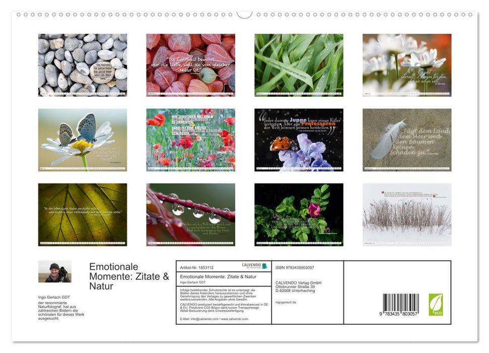 Emotionale Momente: Zitate & Natur (CALVENDO Premium Wandkalender 2025)
