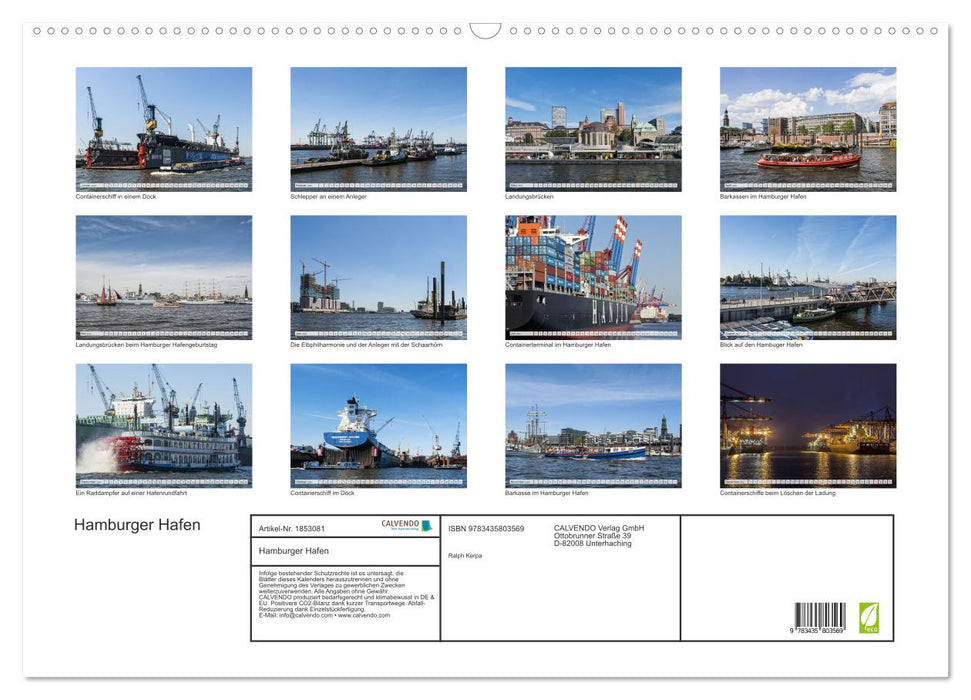 Hamburger Hafen (CALVENDO Wandkalender 2025)