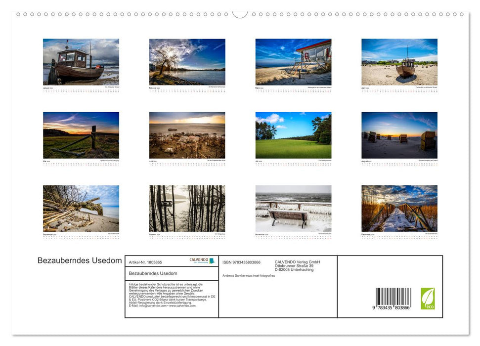 Bezauberndes Usedom (CALVENDO Premium Wandkalender 2025)