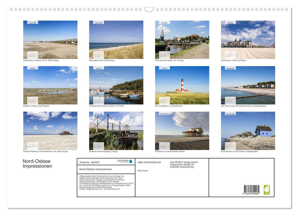 Nord-Ostsee Impressionen (CALVENDO Wandkalender 2025)