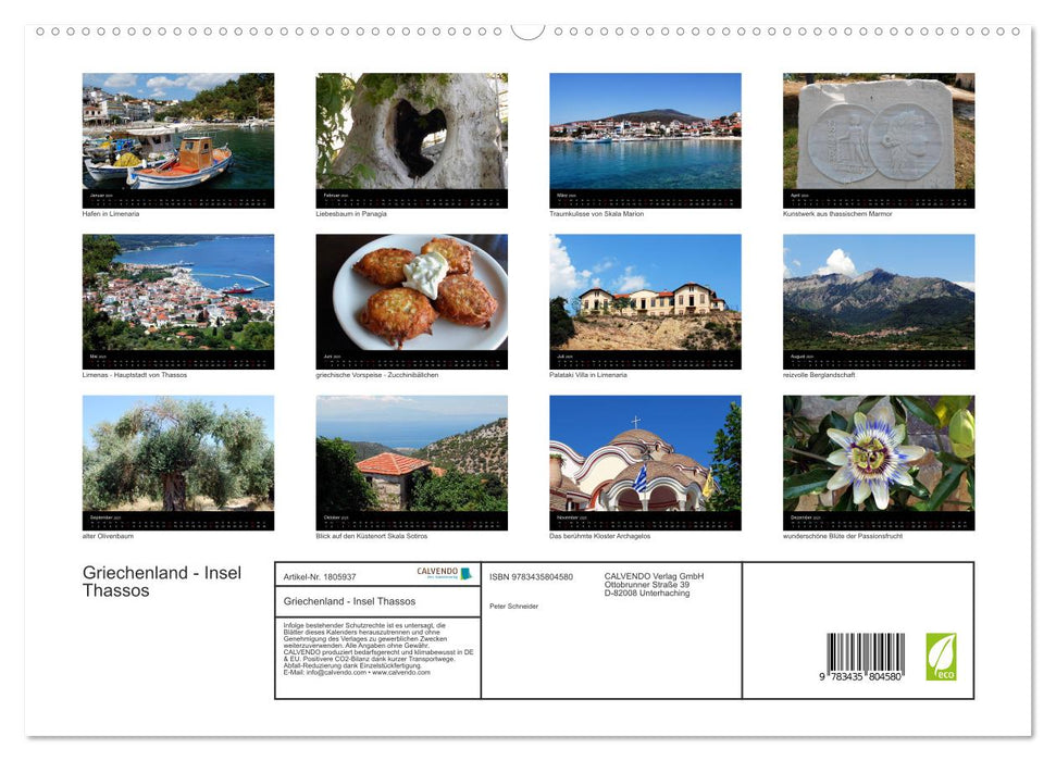 Griechenland - Insel Thassos (CALVENDO Premium Wandkalender 2025)