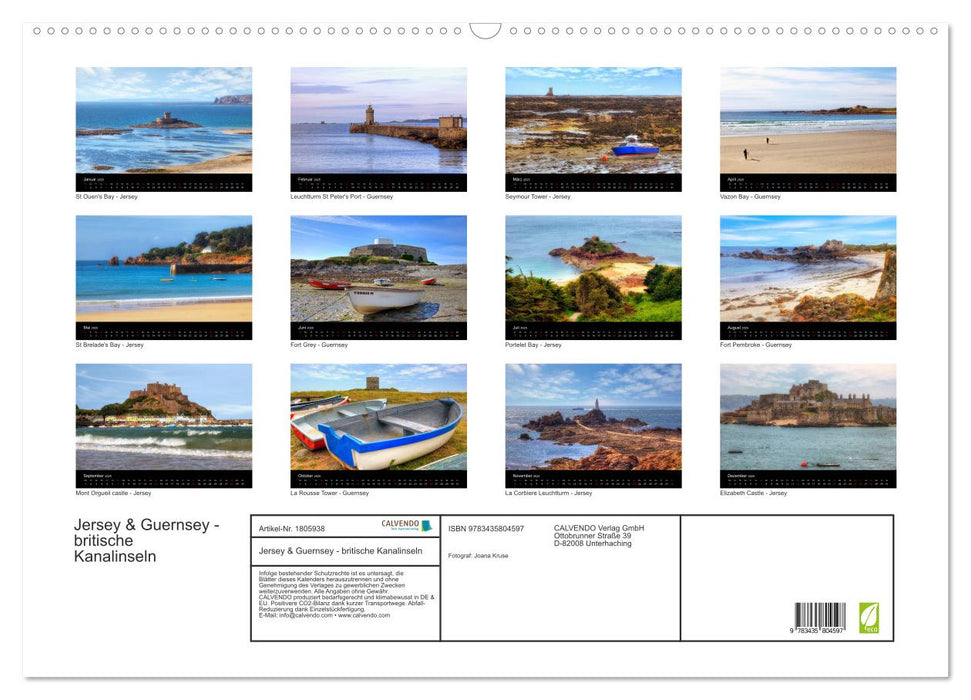 Jersey & Guernsey - britische Kanalinseln (CALVENDO Wandkalender 2025)