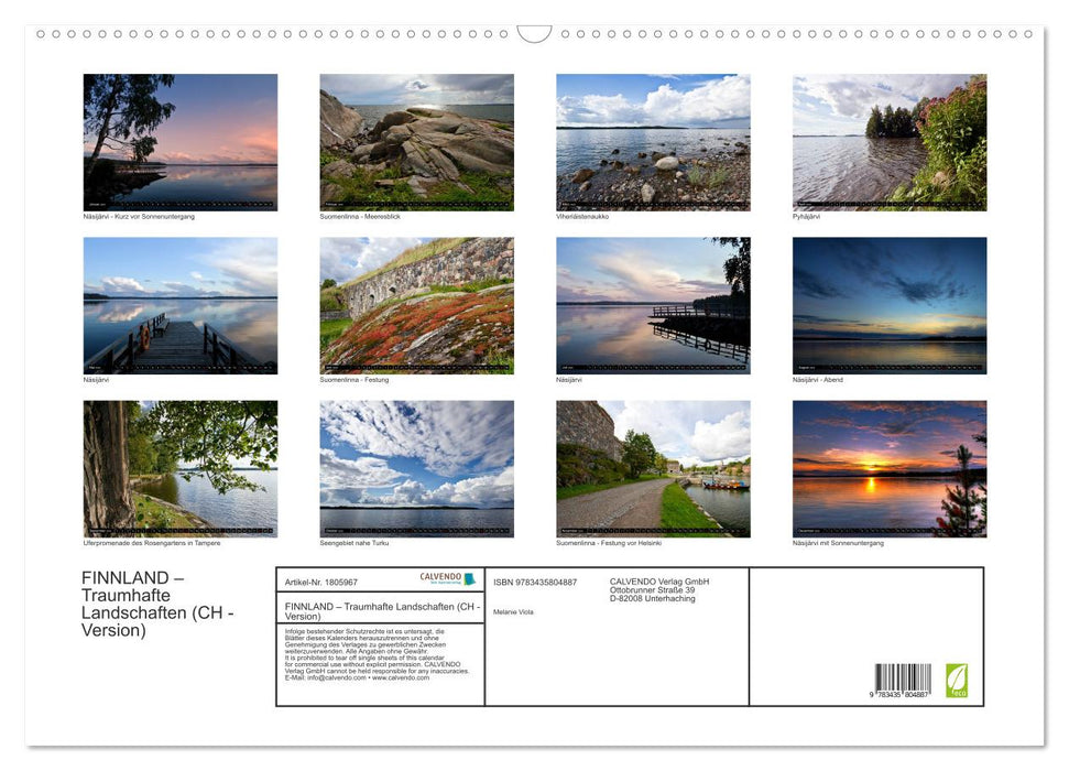 FINNLAND – Traumhafte Landschaften (CH - Version) (CALVENDO Wandkalender 2025)