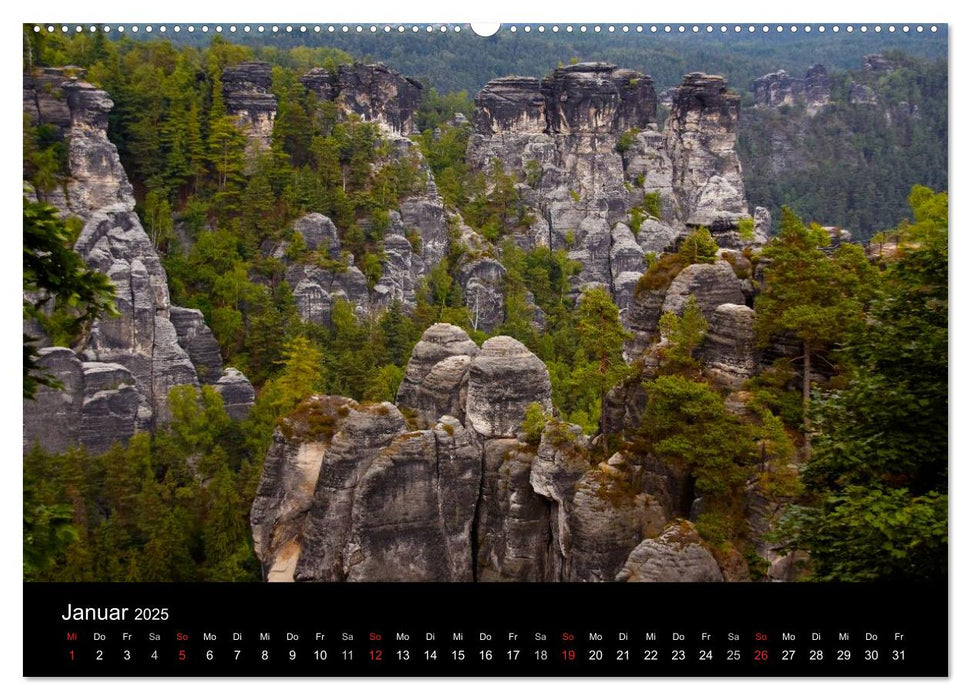 Reise durch das Elbsandsteingebirge (CALVENDO Premium Wandkalender 2025)