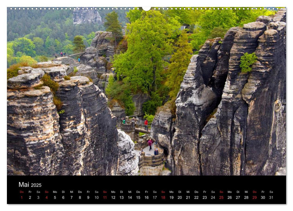 Reise durch das Elbsandsteingebirge (CALVENDO Premium Wandkalender 2025)
