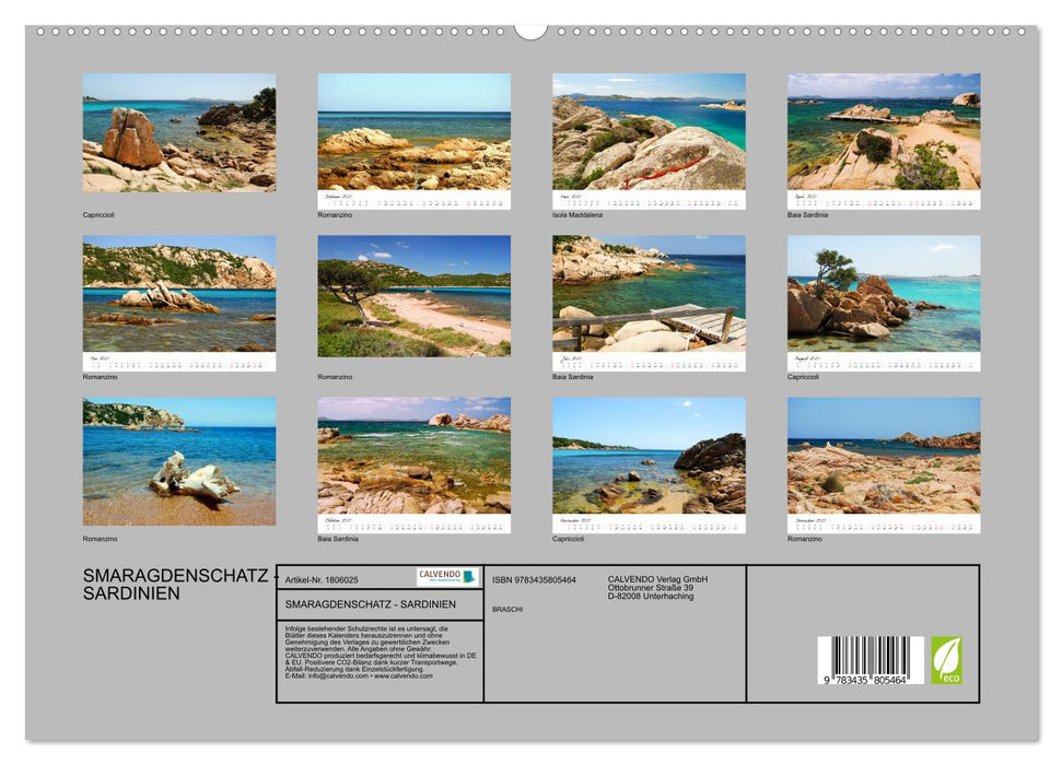 SMARAGDENSCHATZ - SARDINIEN (CALVENDO Premium Wandkalender 2025)